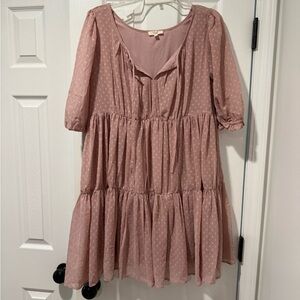 Maternity Pink Polka Dot Dress